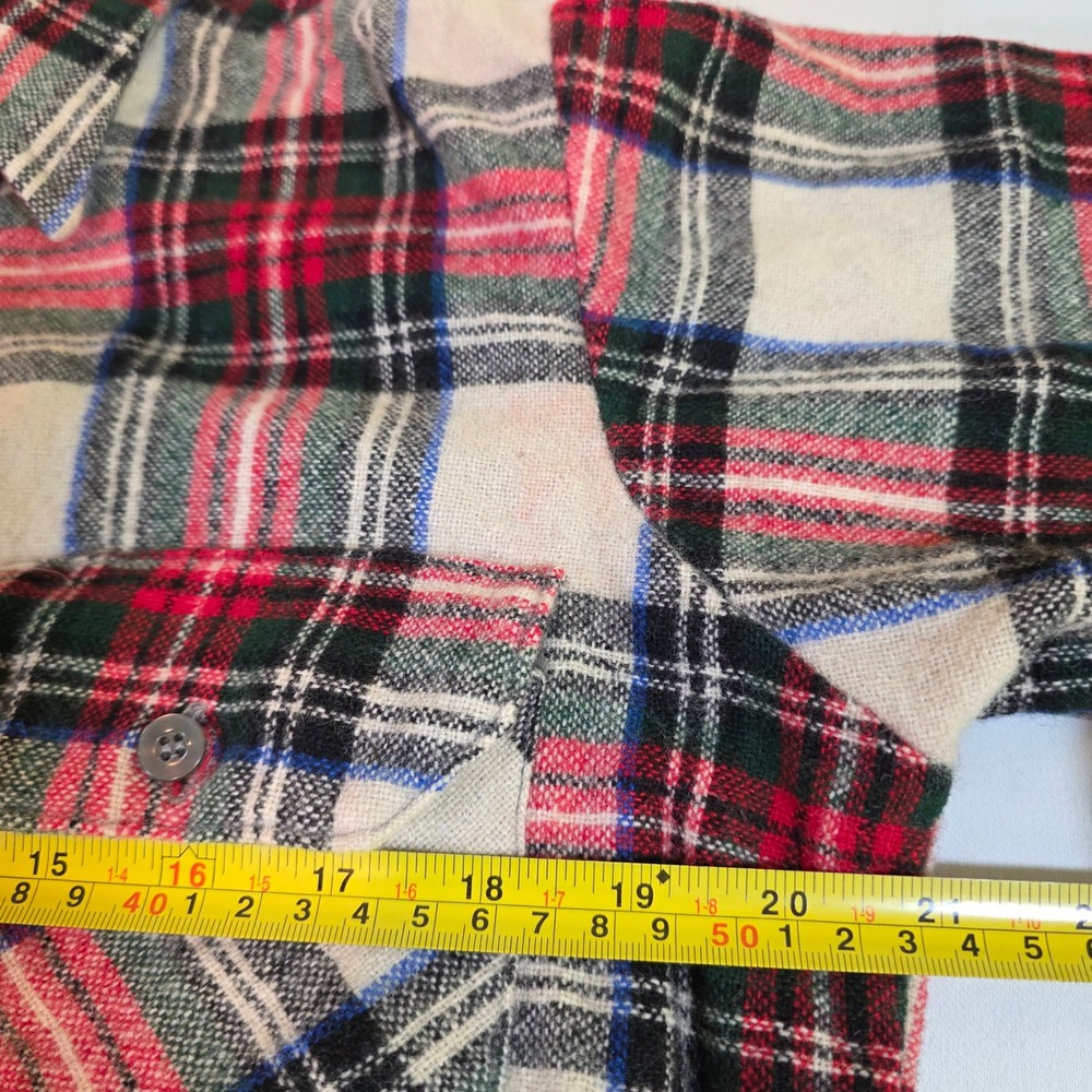 Vintage DEE CEE RAPPERS Men's M‎ Plaid Flannel Shirt Red Green Outdoor Workwear - Picture 6 of 8